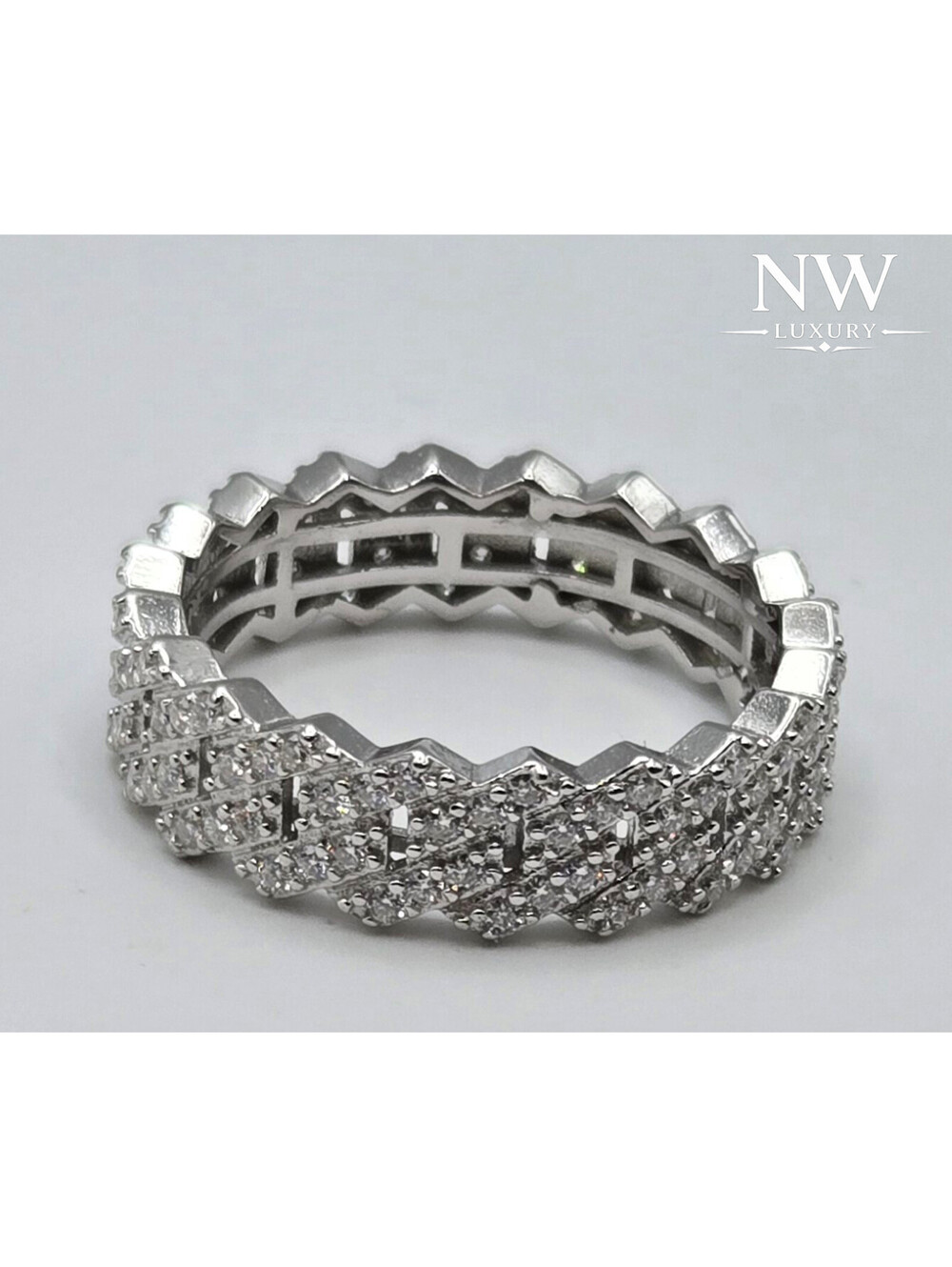 1.5CTW Moissanite Eternity Band, Solid 925 Sterling Silver, VVS1 D Iced Out Ring